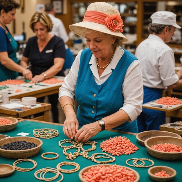 Quelles croisières offrent des ateliers de fabrication de bijoux en corail en Méditerranée?